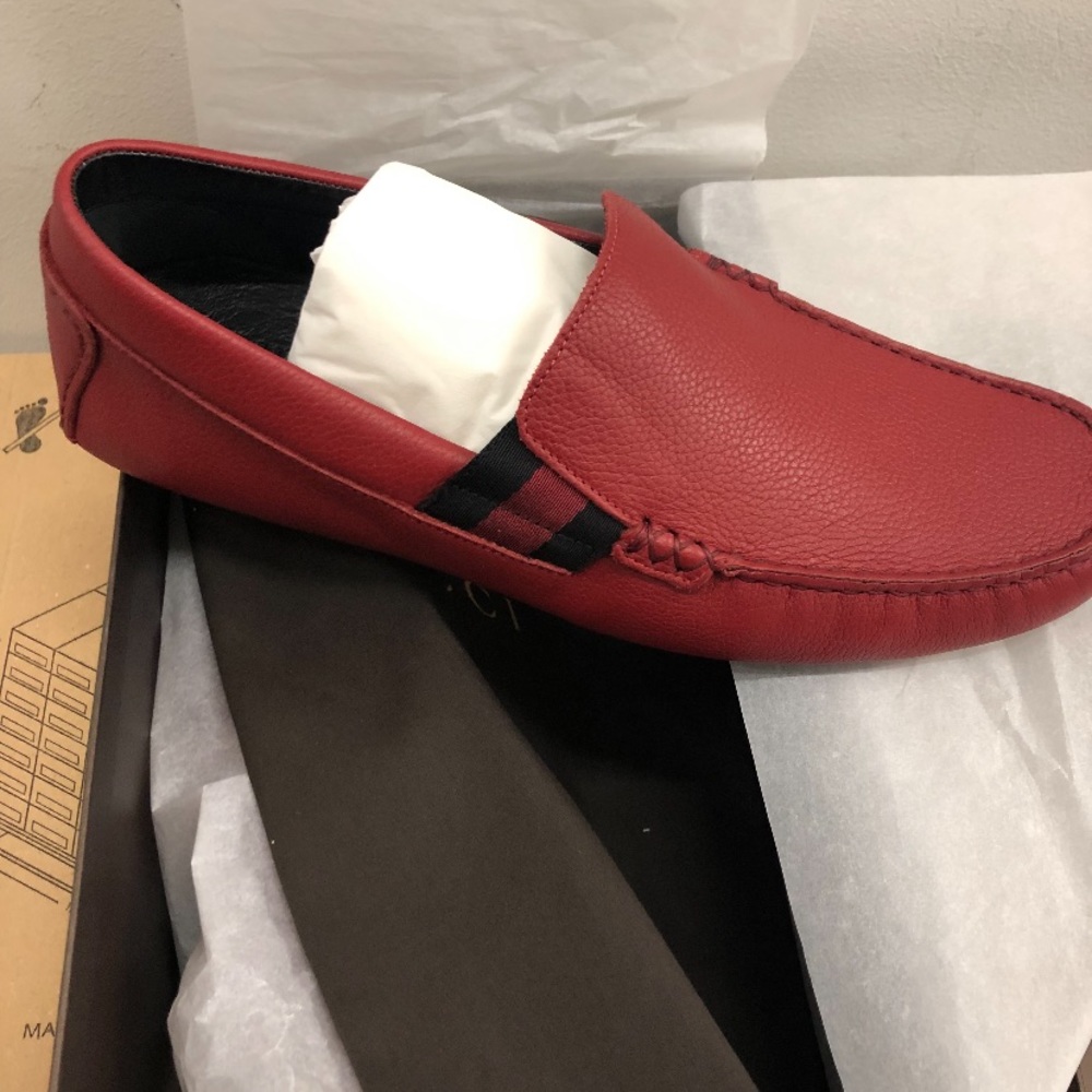 Gucci men’s red leather loafer
